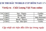 Lịch thi đấu World Cup 2014 hôm nay 17/6